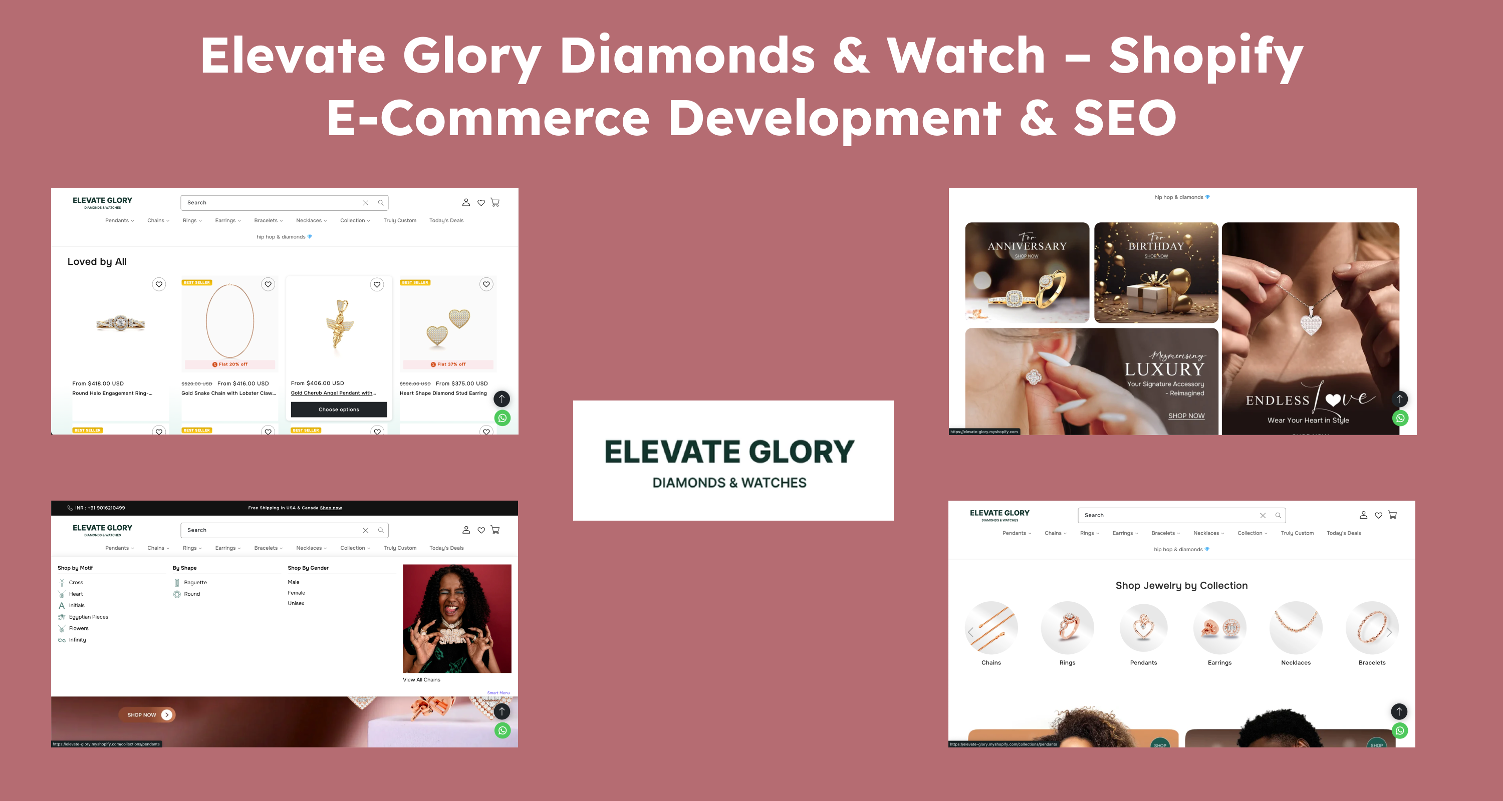 Elevate Glory Diamonds & Watch – Shopify E-Commerce Development & SEO